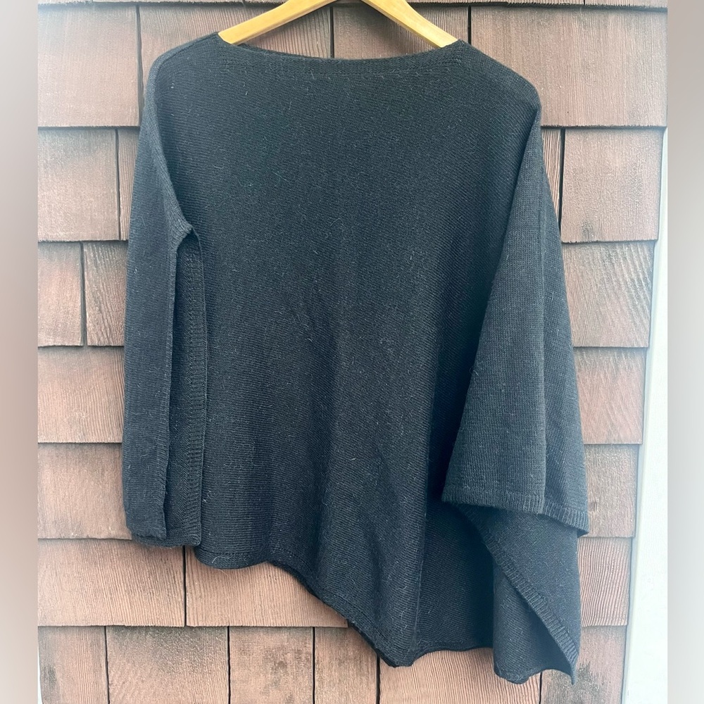 Nordstrom black poncho wool alpaca blend • made in Italy • stylish